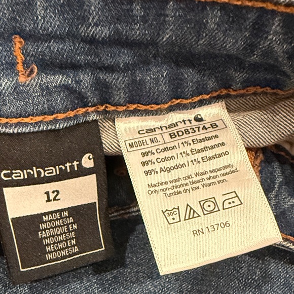 Carhartt boys straight leg Denim Jeans size 12 - Picture 2 of 4